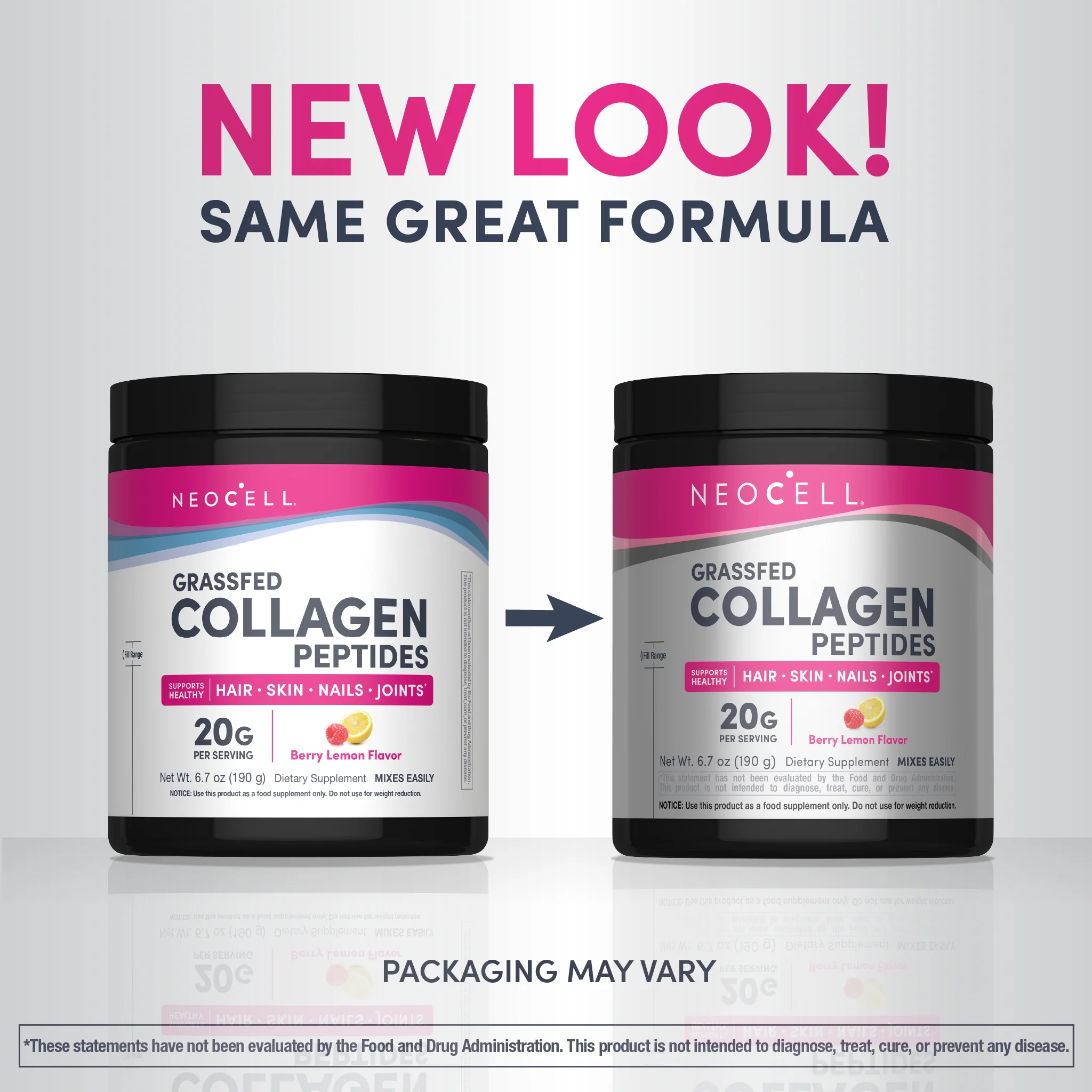 Grassfed Collagen Peptides Berry Lemon Flavor, 6.7 oz (190 g) Powder - Image 3
