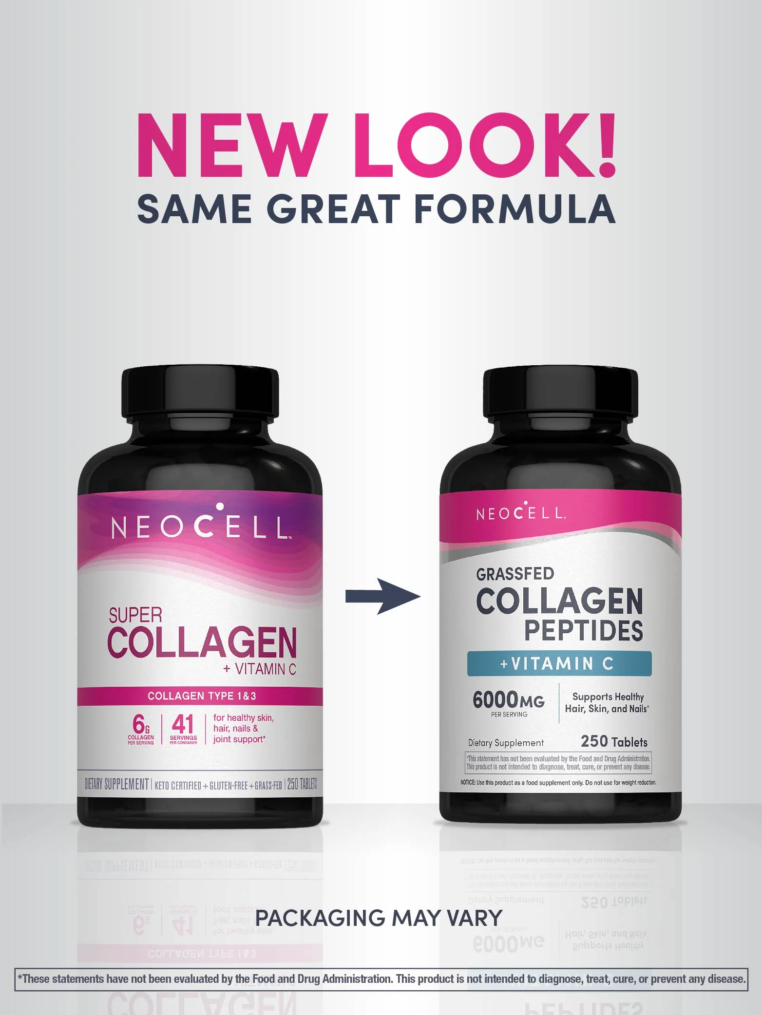 Grassfed Collagen Peptides + C, 6000 mg, 250 Caplets - Image 3