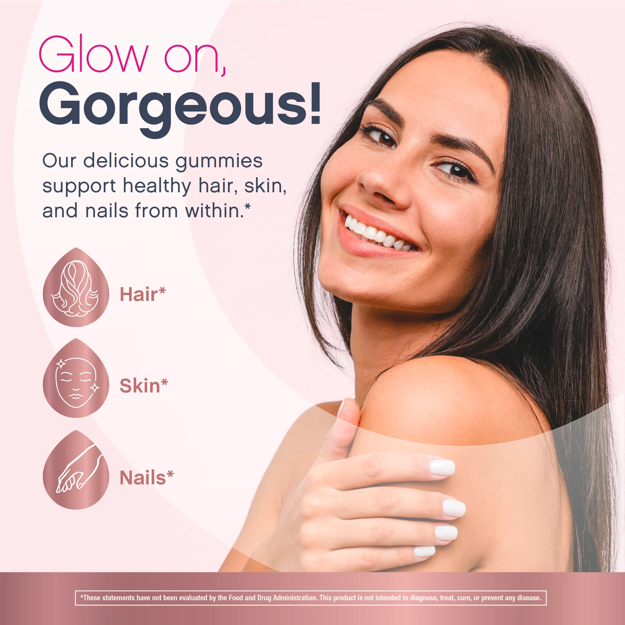 Hair, Skin & Nails + Multi Collagen Bio-Peptides Gummies Strawberry-licious Beauty Flavor, 120 Tasty Gummies - Image 4